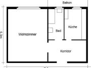 1.5 Zimmer, 35 m², 4. Stock