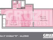 1 amb 44m2 Apto Prof. con balcón aterrazado Palermo en...