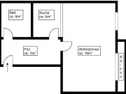 1 Raum Wohnung mit Balkon