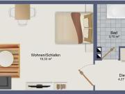 1 Zimmer Apartment in München Solln geeignet für 2 Personen