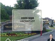 2000 sq. meters Vacant Lot for Sale at Valle Verde,...