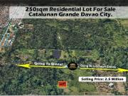 250 Sqm Residential Lot For Sale Along Catalunan Grande,...