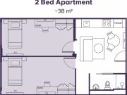 2 Bed Apartment with Terrace Lower