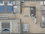 2 Dormitórios 47m terraço vaga Taboão Centro terraço no...