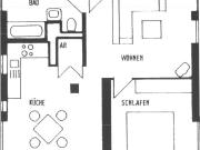 2 Raum Wohnung, 56,0 m², Lift, Bad mit Wanne, Kfz...