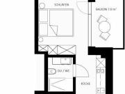 2 Zimmer, 35 m², 2. Stock