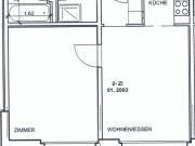 2 Zimmer, 39 m², 3. Stock