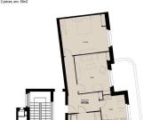 2 Zimmer, 61 m², 3. Stock