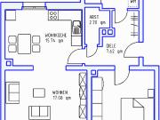 2 Zimmer, Küche, Dusche, EG links