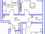 2 Zimmer, Küche, Dusche, Loggia, Tiefgarage, EG rechts