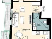 2 Zimmer Wohnung mit großer, umlaufender Terrasse – zu...