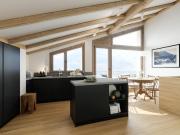 3 1/2 Zi Dachwohnung 91 m2 im Dorf Nähe Skilift