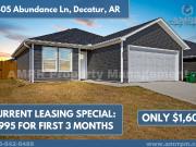 3 Bedroom Home for Rent at 405 Abundance Ln, Decatur, AR...