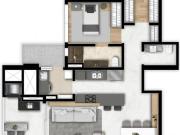 3 QUADRAS DO PARQUE BARIGUI: apto novo, 2 dorm, alto padrão