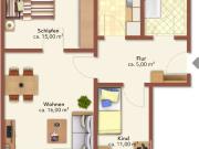 3 Raum Wohnung mit Balkon
