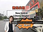 3 Storey Shoplot in Taman Nusa Sentral For Rent