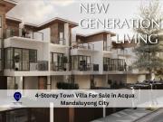 4 Storey Town Villa For Sale in Acqua Mandaluyong City
