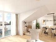 4 Zi Neubau Dachgeschosswohnung mit Balkon und Gäste WC