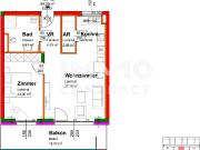 54,19qm 2ZI Balkon Wohnung, zzgl. Tiefgaragenstellplatz