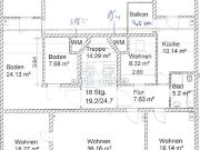 5 Raum Wohnung mit Balkon und Kamin DG südliche Innenstadt !