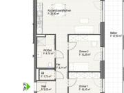 79m² 3 Zimmerwohnung mit Küche und Balkon im Reininghauspark