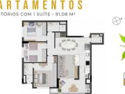 Água Verde, lançamento, 3 quartos sendo 1 suíte, 2...