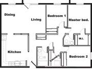 Almon Suites 3 Bedrooms, 1.5 Bathrooms Corner A