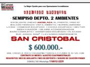 Alquiler de Departamento 2 ambientes en San Cristobal