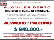 Alquiler de Departamento 3 ambientes en Almagro