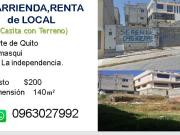 ALQUILER EN QUITO DE CASA MAS TERRENO $150