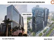 Alquiler Oficina Implementada y Amoblada, 743m2, Calle...