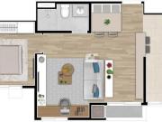 Apartamento 1 quarto 44m² proximo a Positivo Ecoville...