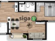 Apartamento 2 dormitórios com varanda próximo ao...