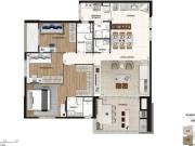 Apartamento 3 dormitórios com suíte, 103m², varanda e 2...