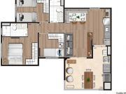 Apartamento 3 Dorms, suíte, terraço com churrasqueira à...