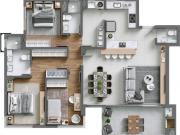 Apartamento 3 quartos 3 banheiros 2 vagas e sacada com...