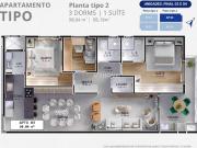 Apartamento 3 quartos, 98,05m² no Bairro Água Verde Curitiba