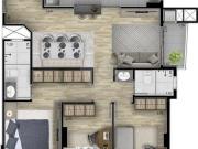 Apartamento bairro Capão Raso 77,7m2 útil,3 quartos, 1...