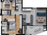 Apartamento 3 quartos sendo 1 suíte no Novo Mundo