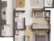 Apartamento 47 m2 2 dormitórios sendo 1 suíte 1 vaga...