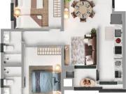 Apartamento 48,64m² no Bairro Alto Curitiba