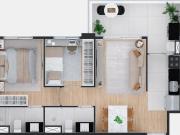 APARTAMENTO 51M2 2DORM 1 SUITE PARAISO