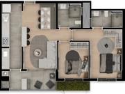 APARTAMENTO 64M² 2 QUARTOS 1 SENDO SUÍTE 2 WC. SACADA 1 VAGA
