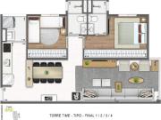 Apartamento 66 m² 2 quartos,1 suíte, 2 banheiros, 1 vaga...
