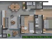 APARTAMENTO 74,57M² 2 QUARTOS 1 SENDO SUÍTE SALA 1 VAGA...