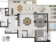 Apartamento A 7 minutos do Shopping Mueller 3 Suíte, 2 vagas