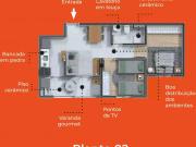 Apartamento à venda com 2 quartos, 50 m² Santa Clara do...