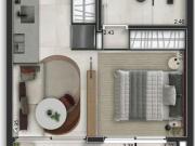 Apartamento a venda de 1 dormitório na Bela Vista São...