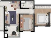 Apartamento à Venda de 63m² com 2 dormitórios, Suíte e...
