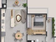 Apartamento a Venda no Centro Cívico 1 Quarto com Vaga...